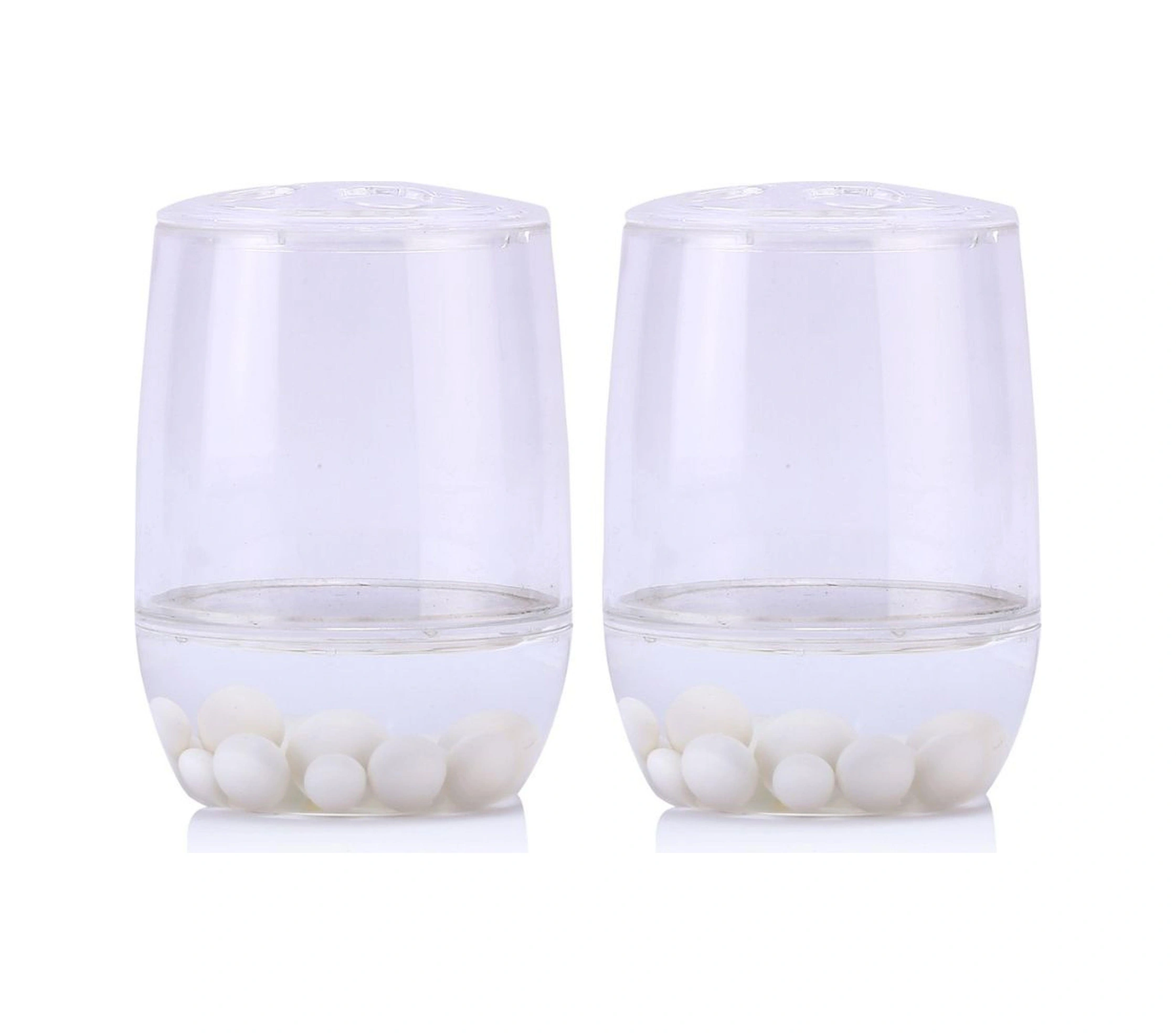 2 Adet Diş Fırçalık Beyaz İncili Akrilik 8x8x11cm Banyo Seti Çok Renkli