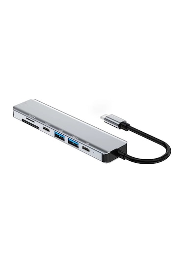 Usb-c 7'li Genişletme Hubı: H M , Usb 3.0, Usb 2.0, Pd Şarj, Sd, Tf, Uzay Grisi
