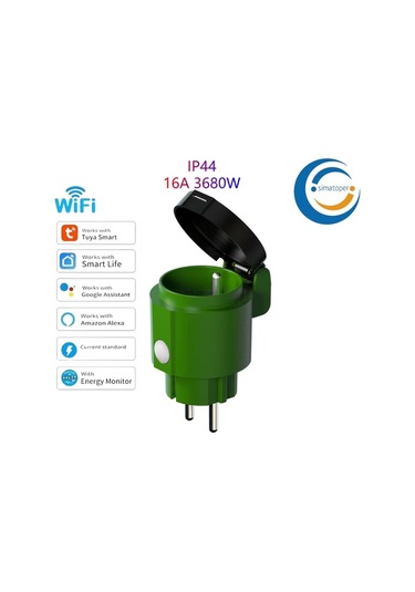 Xuweiwei Fransız Akıllı Dış Mekan Priz Wifi 1 Paket Wıfı Zıgbee 30 Ses Kontrollü Zamanlayıcı Ölçüm Fonksiyonlu Alexa Google Home Uyumlu 16a Tip E