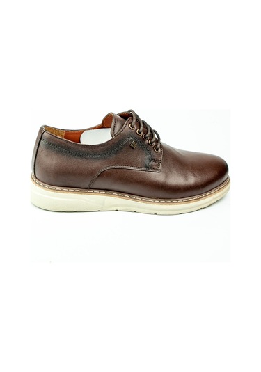 Nobel 1008-6 Kahverengi Deri Bağcıklı Erkek Günlük Ayakkabı 001