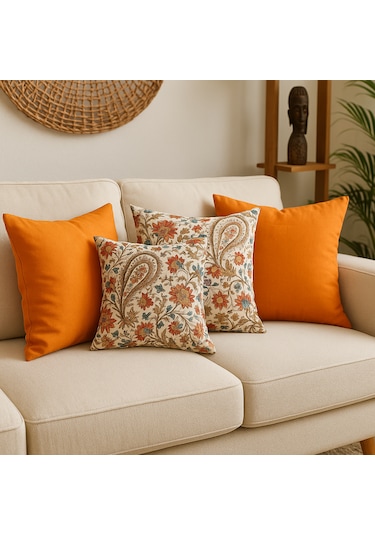 Bohem Duck Kumaş Kırlent Kılıfı 4 Lü Set 40 x 40