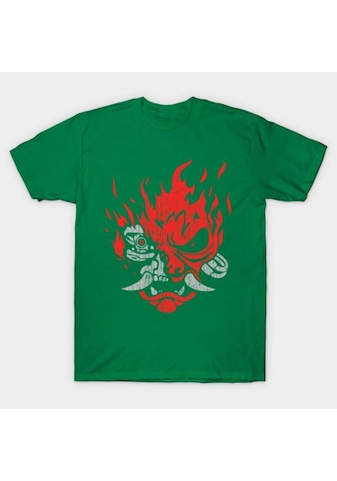 Yeşil Unisex Moda Tshirt Cyberpunk Baskı Plus Boyut Xs-6xl T-shirt 100%pamuk Tops O Yaka Kısa Kollu Tees Yeşil