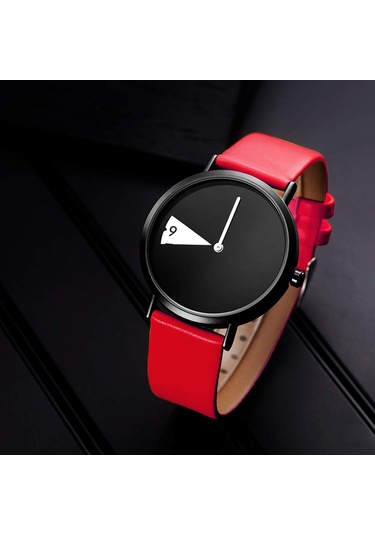 Minimalist Kadın Saati Ultra İnce Deri Kayışlı Moda Kuvars Kadın Saati Su Geçirmez