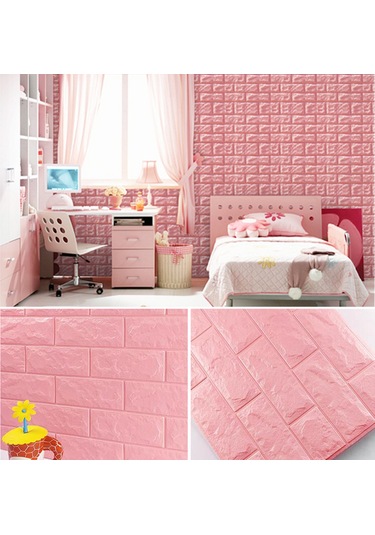 Monyee Beyaz Pe Köpük 3d Duvar Sticker, Çevre Dostu, Çarpma Koruyucu, Otomatik Yapışkan, Banyo Ve Salonda Kullanım, 70x77cm Çok Renkli