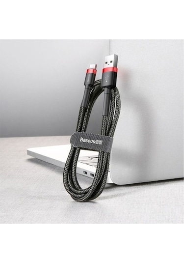 Moly Android Uyumlu Type-c 3.0a Usb Şarj Kablosu 3m Kırmızı Siyah Hızlı Şarj