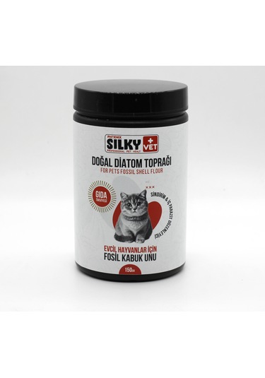 Silky Vet+ Kediler İçin Doğal Diatom Toprağı Gıda Takviyesi 150 G