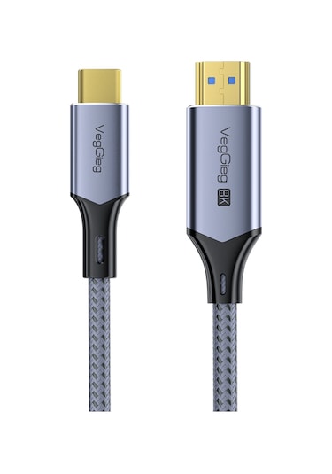 Veggieg Type-c To Hdmı Kablo 8k 60hz 4k 240hz Hdr 3d 48gbps Örgülü Usb-c To Hdmı Kablo 2 Metre