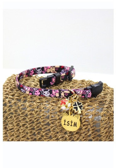 Caramelos Güvenlik Kilitli Kedi Tasması, Isimli Kedi Tasması Skkk