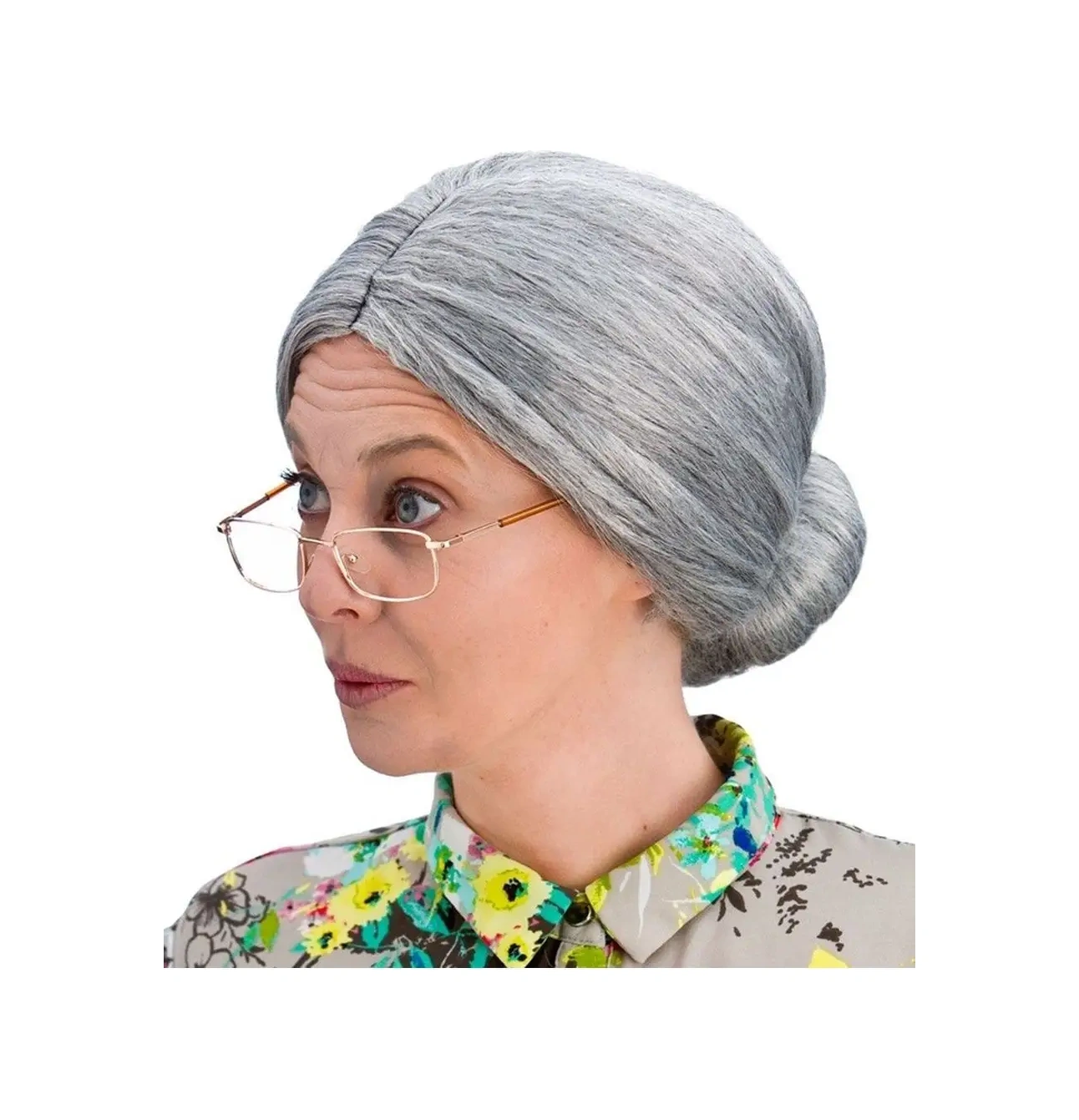 Hahatuska Karnaval Peruğu Dudlu İhtiyar Kadın 44635992 Gri