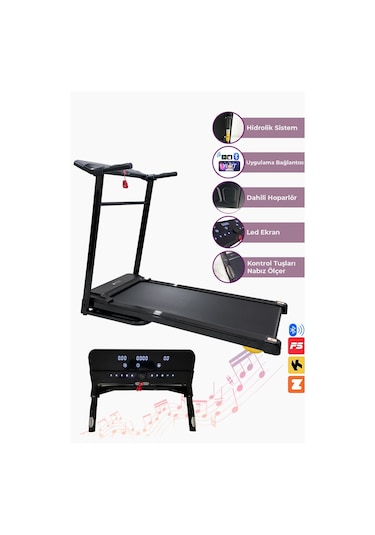 14 Km Hız Bluetoothlu Uygulama Bağlantılı Hidrolik Katlanabilir Yürüme Ve Koşu Bandı