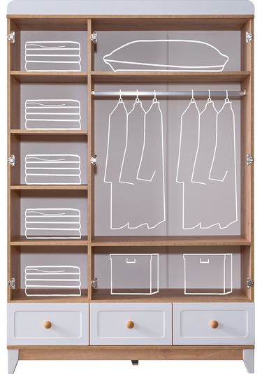 Bello Yavrulu Karyola, Berlin 3 Kapaklı Dolap, Şifonyer