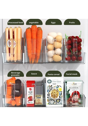 Neevoyu Pet Materyal Camurlu Buzdolabı Yan Kapı Depolama Kutusu - Yemekleri Ayrıştırır, Taze Tutar, Kolay Erişim Şeffaf