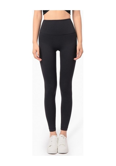Dar Pantolon Fitness Pantolon Yüksek Bel Yoga Pantolon Tayt Siyah SiYAH
