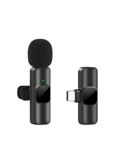 Kablosuz Lavalier Mikrofon Taşınabilir Video Kayıt Mini Mikrofon C Tipi İçin Pembe 1in1