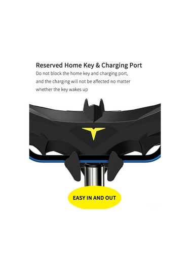 Padalink Kara Yarasa Tasarım Araç Klima Grili Telefon Tutucu, Evrensel Cihaz Desteği, Otomatik Kilitleme, Siyah Abs Malzeme, Gps Ve Akıllı Telefonlar İçin Siyah