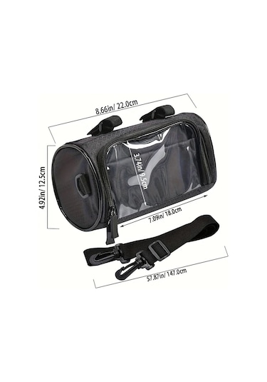 Willowhaven 1pc Siyah Yüksek Kalite Bisiklet Gidon Çantası - Ayarlanabilir Esnek Kayış Dayanıklı Motor Ve Bisiklet Ön Montaj Depolama Poşu Haki