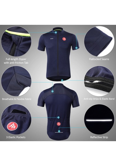 Arsuxeo Erkekler Kısa Kollu Hızlı Kuru Bisiklet T-shirt Koşu Xl Yeşil