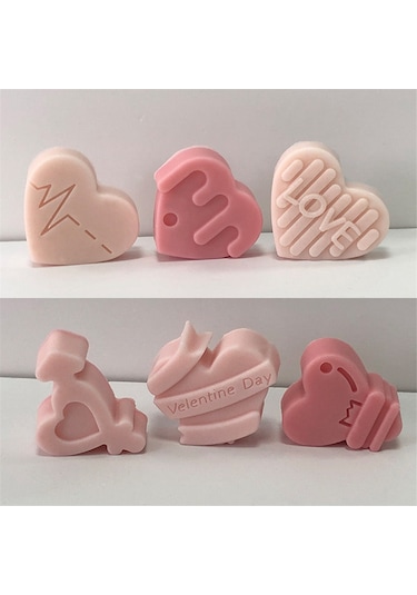 Gildedwill Aşk Kalp Çikolata Silikon Kalıp Şeker Bisküvi Kalıbı Aşk Buz Tepsisi Pişirme Aracı Hediye Aşk Fondan Kek Mum Kalıbı