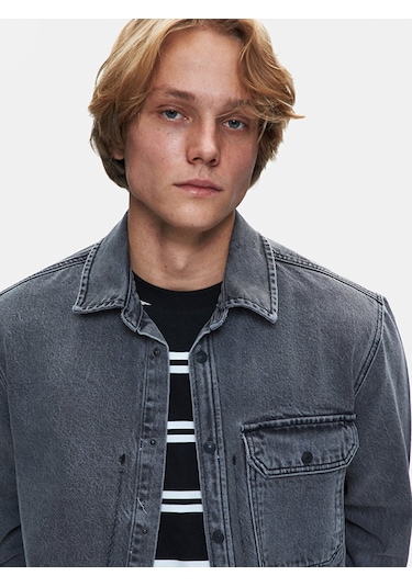 Ltb Aıdan Klasik Kesim Jean Gömlek 010096123816045 55819 Koyu Gri