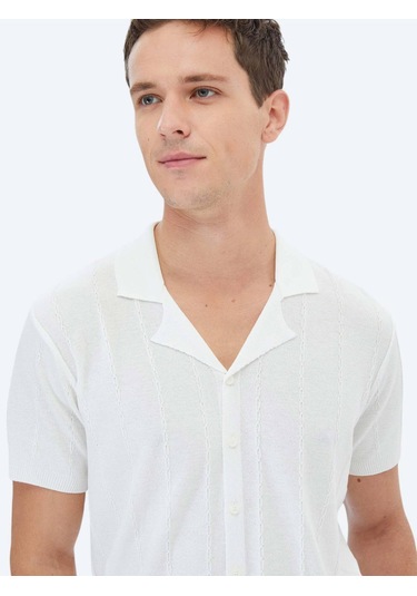Ekru Regular Fit Casual Gömlek Ekru