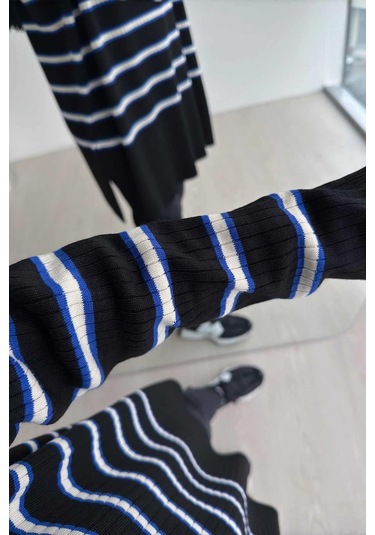 Lady Triko Tunik - Siyah/saks Siyah