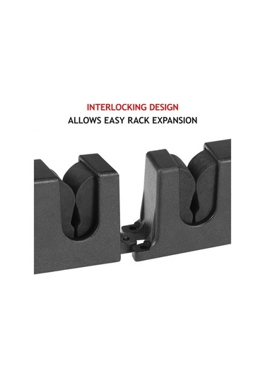 Novahub 6 İnce Olta İçin Duvara Monte Küçük Olta Rafı Depolama Tutucu Siyah