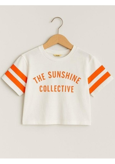 Kız Çocuk Pamuklu Şortlu Takım-15976 Turuncu