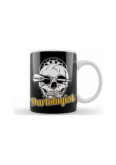 Dartologist Darts Player Skull Arrow Dartboard Dart Team Kupa Bardak Porselen Karışık