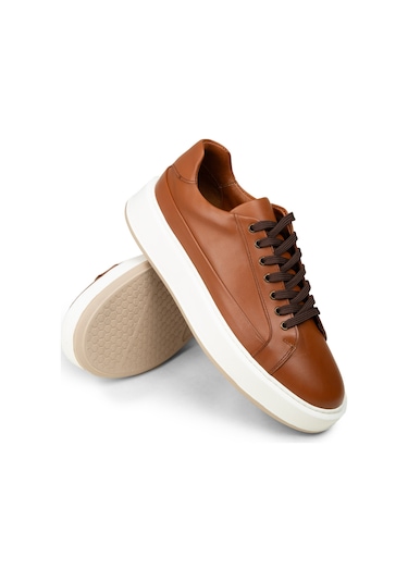 Deery Erkek Taba Renk Hakiki Deri Sneaker Ayakkabı - E4482mtbac01