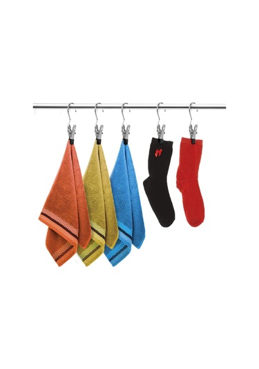 8'li Paket Metal Kaymaz Çamaşır Askısı Kelepçesi Ağır Hizmet Tipi Paslanmaz Çelik Taşınabilir Giysi Kurutma Askısı Diğer