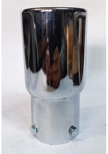 60 Mm. Yuvarlak Sessiz Nikelaj Vidalı Egzoz Eksoz Ucu Tekli Uyumlu