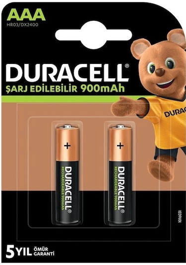 Duracell 1.2v 900mah Aaa Şarj Edilebilir İnce Kalem Pil 2'li Paket
