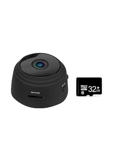 Mini Sinyal Algılama Kamera, 1080p Wıfı Hd Gece Görüşü, Dışarıda/evde Kullanıma Uygun, 32gb Hafıza Kartı, Siyah Şarj Aleti Yok