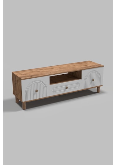 Bohem Tv Ünitesi 150 Cm Çizgili Kapak Kahverengi