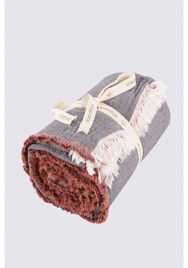 Ecocotton Muna Terra/antrasit Çift Kişilik %100 Organik Pamuk Inject Yatak Örtüsü Terra - Antrasit