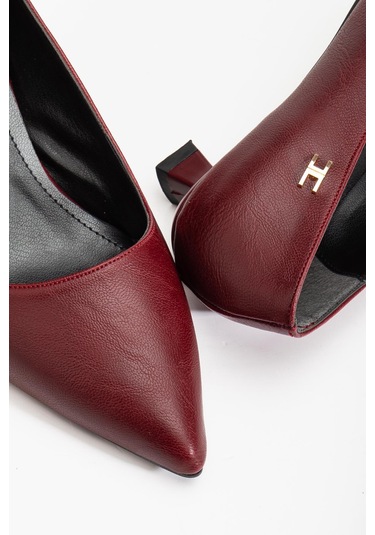 Suins Molina Model Kadın Mini Topuklu Stiletto Ayakkabı Bordo