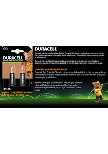 Duracell HR6/DC1500 1300 mAh AA Ni-MH Şarj Edilebilir Kalem Pil 2 x 2'li