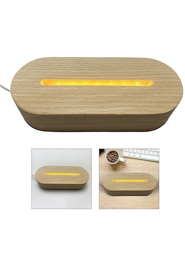 Suntek Led Gece Işığı Ahşap Taban Tutucu Sıcak-beyaz Sıcak Beyaz Diğer