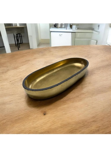 Dekor Dekoratif Tepsi Şık & Modern , Mum Kasesi, Orta Sehpa Obje Çok Amaclı Kase 2