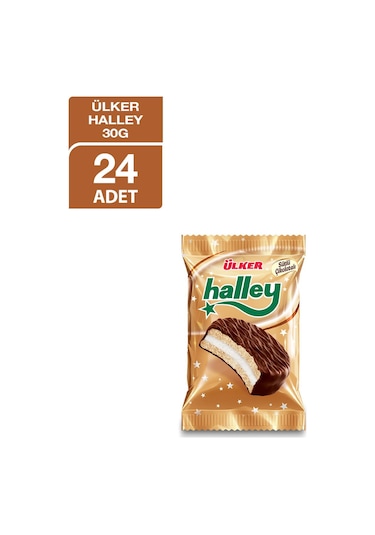 Ülker Halley Çikolata Kaplı Bisküvi 24 x 30 G