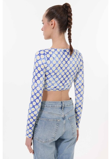 Roxy Artsy Tıle Crop Top Lycra Laci Kadın Mayo Lacivert