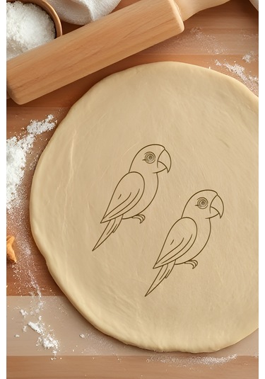 Papağan Kurabiye Kalıbı, Hamur Şekillendirici, Bisküvi Kalıbı, Kolay Kesim Ucu Beyaz