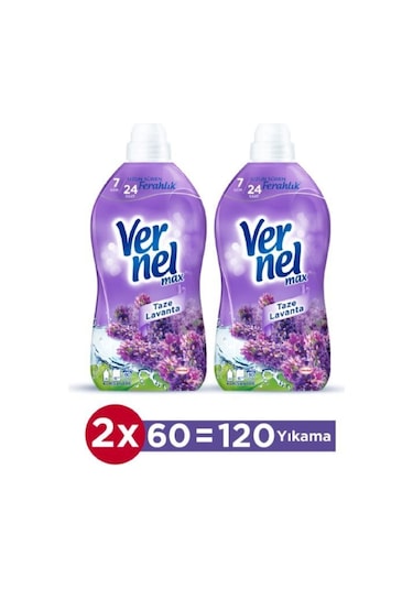 Vernel Max Taze Lavanta Çamaşır Yumuşatıcısı 2 x 1440 ML