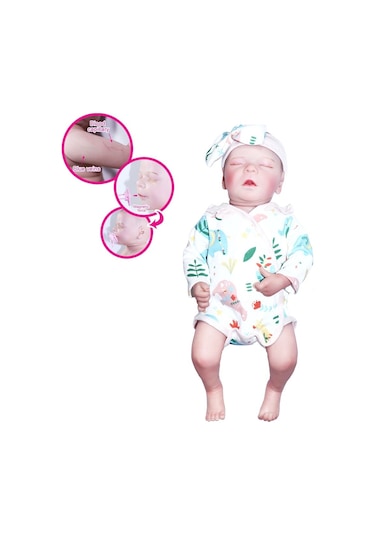 Kutulu 43 Cm Aksesuarlı Gerçekçi Bebek Et Bebek Beyaz