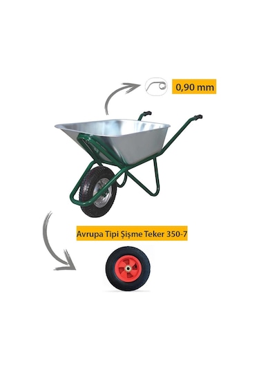 Kanat Pro Galvanizli Demonte El Arabası 0.90 Mm Sac