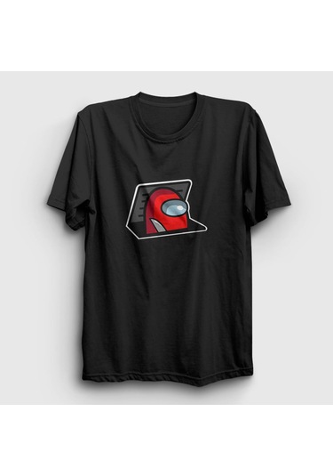 Presmono Unisex Hide Among Us T-shirt Siyah