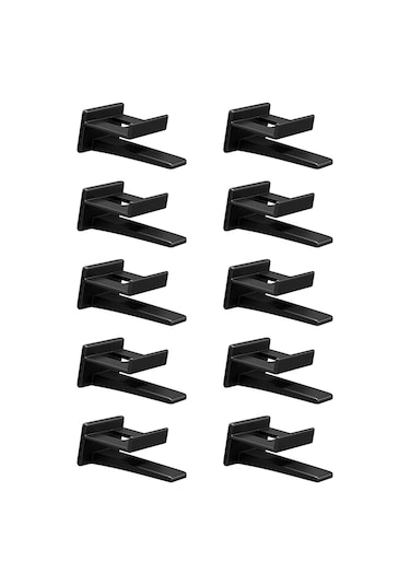 Suntek Duvar Şapka Kancası Şapka Rafı Şapka Depolama Dayanıklı Siyah 10 Adet Çok Renkli