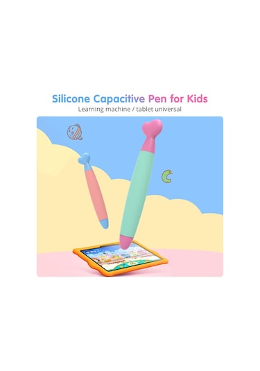 Fonken Kids Dayanıklı Kauçuk Uçlu Çocuklar İçin Stylus Kalem Açık Pembe