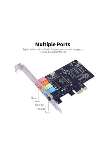 Leezsing Pcı-e Dahili Ses Kartı Cmı8738 - 5.1 Ses Kanalı, 6 Kanal Çevresel Ses, Masaüstü Bilgisayarlar İçin