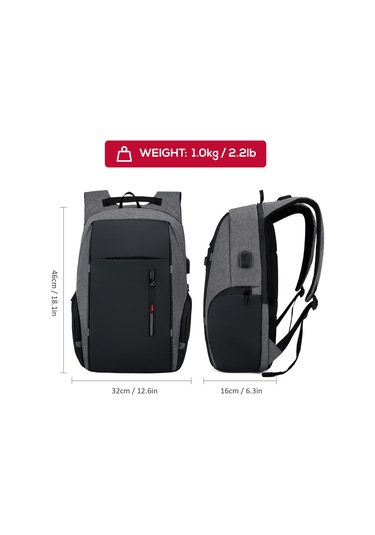 Jeehugo Kırmızı İş Çantası, Usb Döşemeli Çok Amaçlı Laptop Sırt Çantası Rw1322 Açık Yeşil